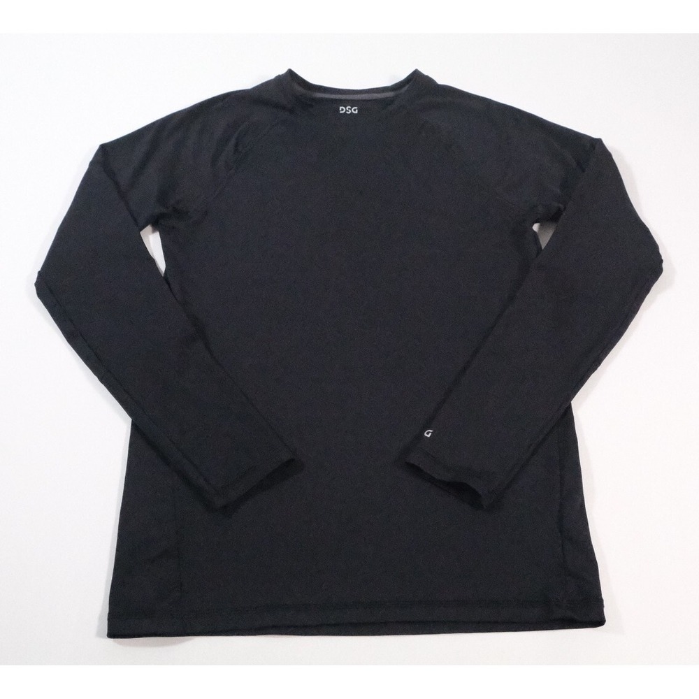 DSG Performance Shirt Kids XL 18 Black Long Sleeve Crew Neck Recycled Polyester